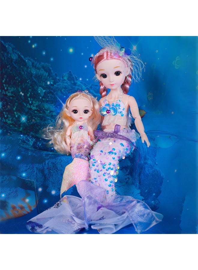 Girl's Toy Mermaid Toy Princess Girl's Children's Simulation Exquisite Doll Children's Dance School Gift Gift-Color:Beiqi 【about 30cm】 + 【gift Bag For Free】】-Height:High-end Transparent Window Gift Box - Image 3