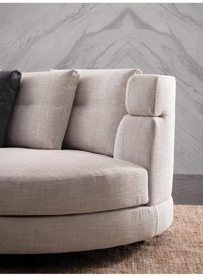 Modern Curved Sectional Sofa, Linen Upholstery 408 x 228 x 83 cm - Image 5