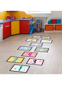 RATSAW 10 Number DIY Hopscotch Game Wall Stickers Floor Decals Wall Decals Set Colorful Rainbow Floor Decals for Baby Kids Room Nursery Classroom Play Room  - Image 2