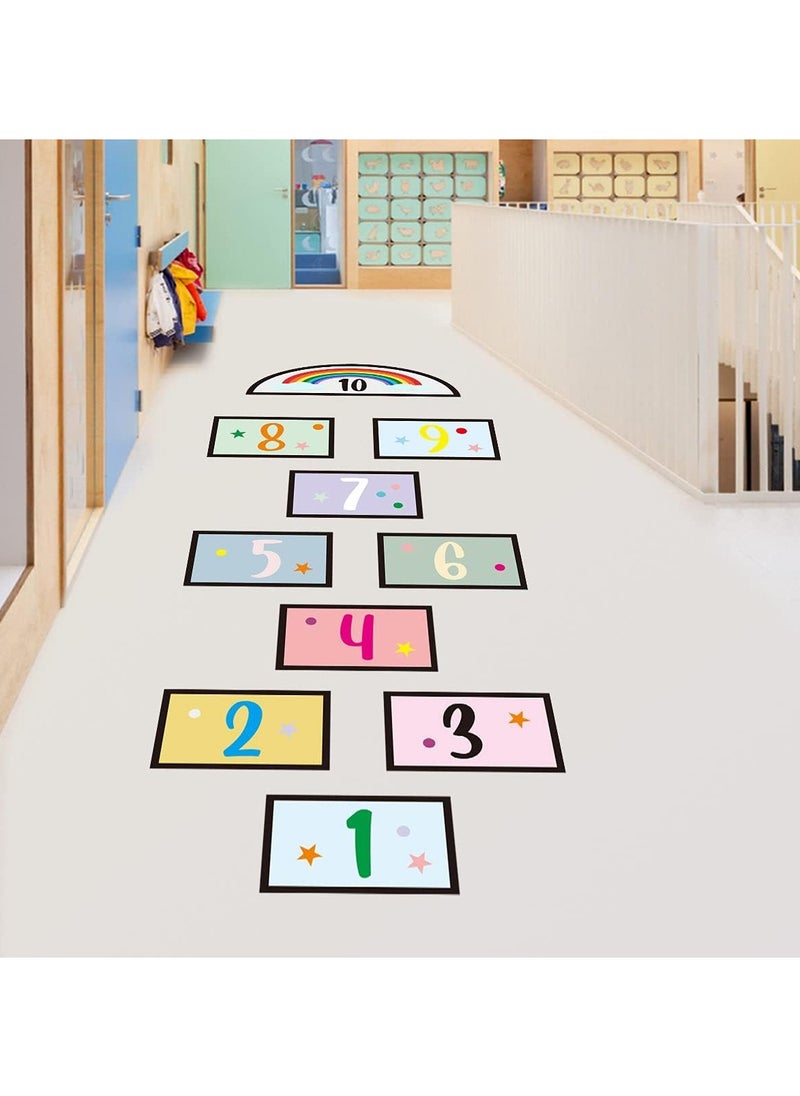 RATSAW 10 Number DIY Hopscotch Game Wall Stickers Floor Decals Wall Decals Set Colorful Rainbow Floor Decals for Baby Kids Room Nursery Classroom Play Room  - Image 4