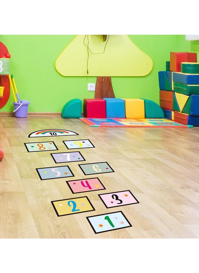 RATSAW 10 Number DIY Hopscotch Game Wall Stickers Floor Decals Wall Decals Set Colorful Rainbow Floor Decals for Baby Kids Room Nursery Classroom Play Room  - Image 3