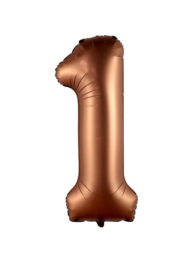 KATCHON Big Brown 1 Balloon Number 40 Inch Brown 1 Birthday Balloon ; Number 1 Balloon Brown 1St Birthday Decorations ; Safari Theme Party Decorations ; 1 Year Old Balloon For 1St Birthday Party Supplies - Image 2