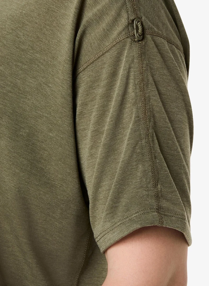 Asics DARK OLIVE Nagino Run Adjustable T-Shirt for Women | Best Price UAE