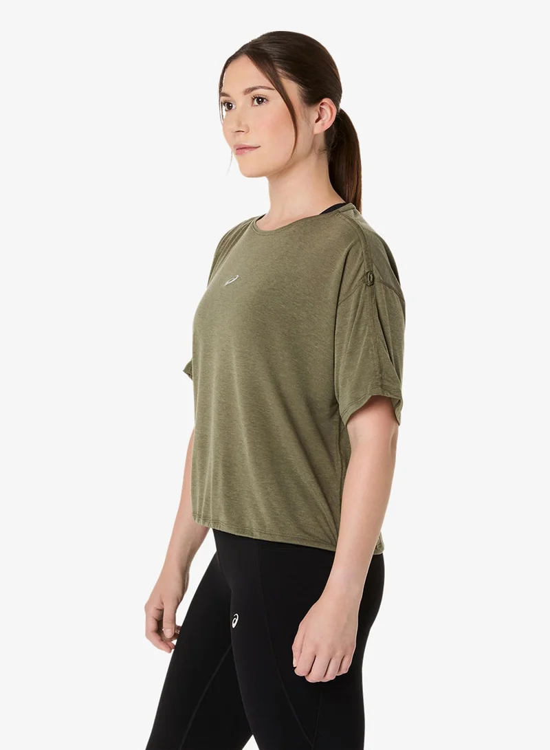 Asics DARK OLIVE Nagino Run Adjustable T-Shirt for Women | Best Price UAE