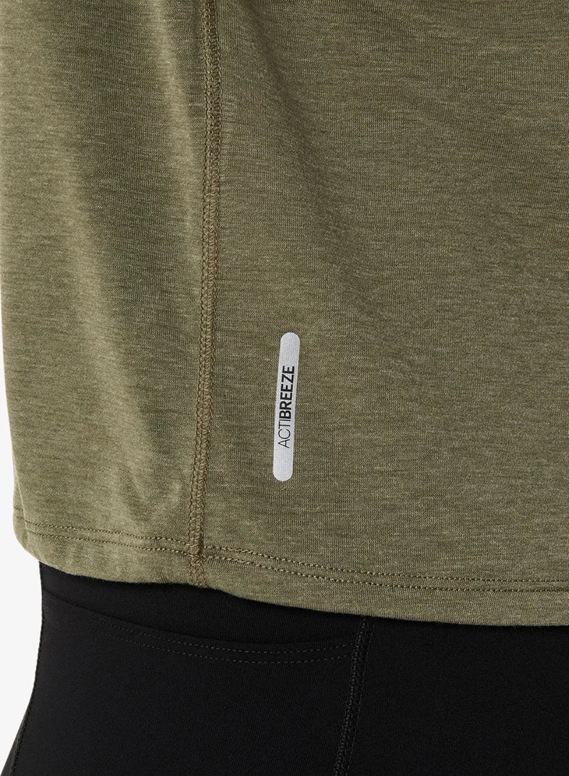 Asics DARK OLIVE Nagino Run Adjustable T-Shirt for Women | Best Price UAE