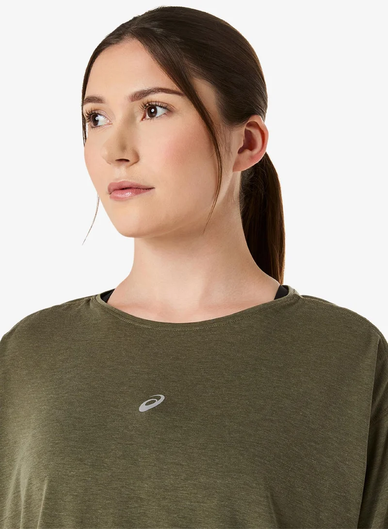 Asics DARK OLIVE Nagino Run Adjustable T-Shirt for Women | Best Price UAE