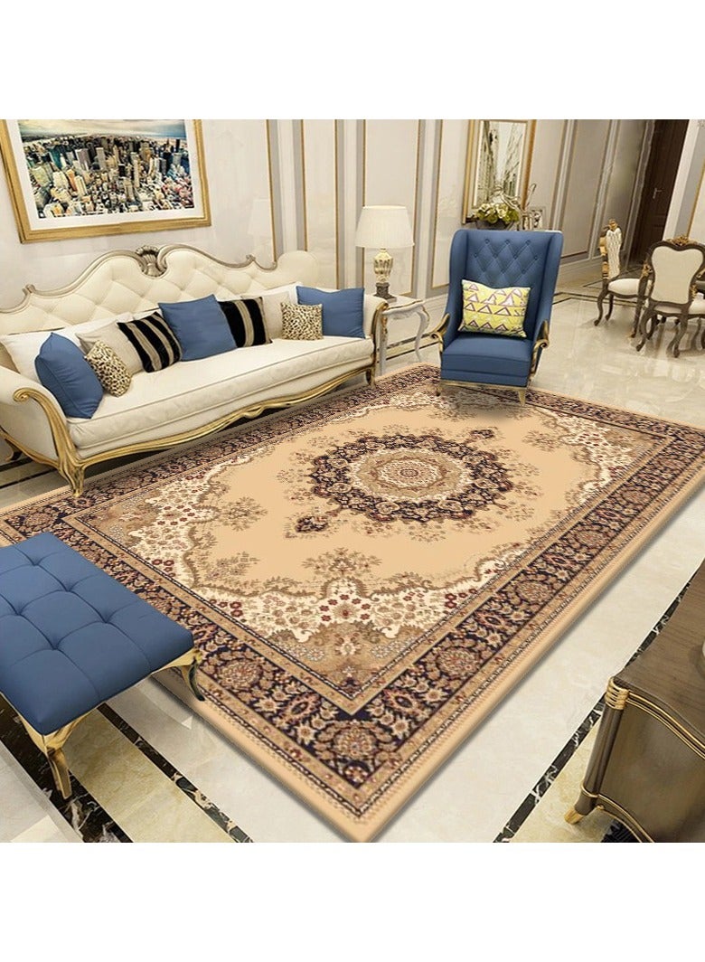 Loquat Squality Polyester Fiber Rectangular Machine Washable Carpet