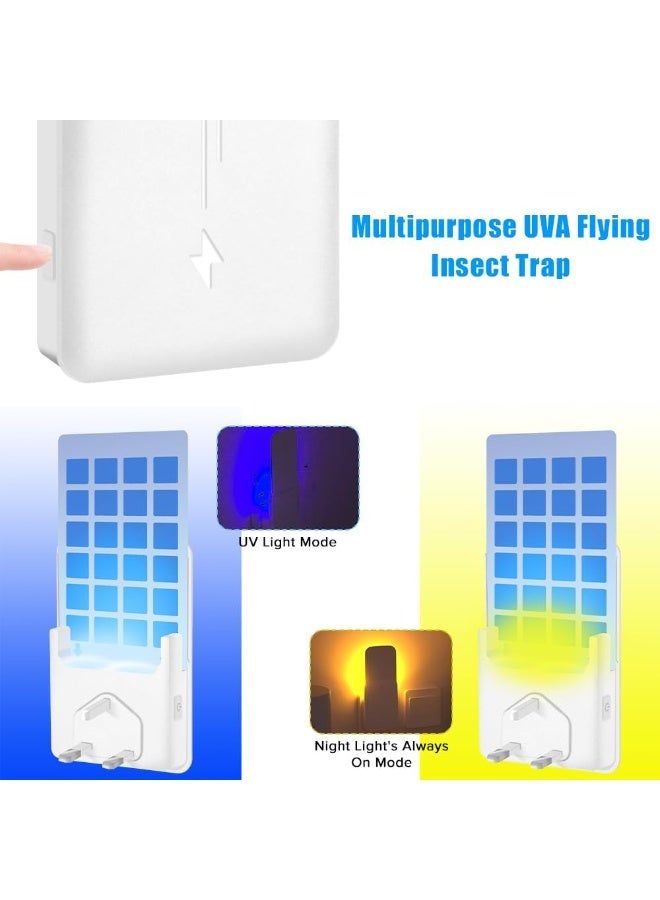 يوڠام جهاز قاتل للبعوض يُستخدم في الأماكن المغلقة – فخ للحشرات الطائرة مثل الذباب وذباب الفاكهة والعث والهاموش – مزود بضوء UV جاذب وإضاءة ليلية قابلة لتعديل السطوع – يحتوي على جهاز واحد و5 بطاقات لاصقة - Image 3