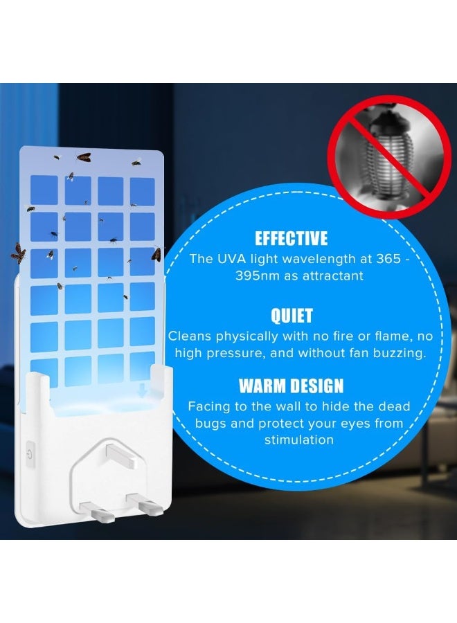 يوڠام جهاز قاتل للبعوض يُستخدم في الأماكن المغلقة – فخ للحشرات الطائرة مثل الذباب وذباب الفاكهة والعث والهاموش – مزود بضوء UV جاذب وإضاءة ليلية قابلة لتعديل السطوع – يحتوي على جهاز واحد و5 بطاقات لاصقة - Image 4