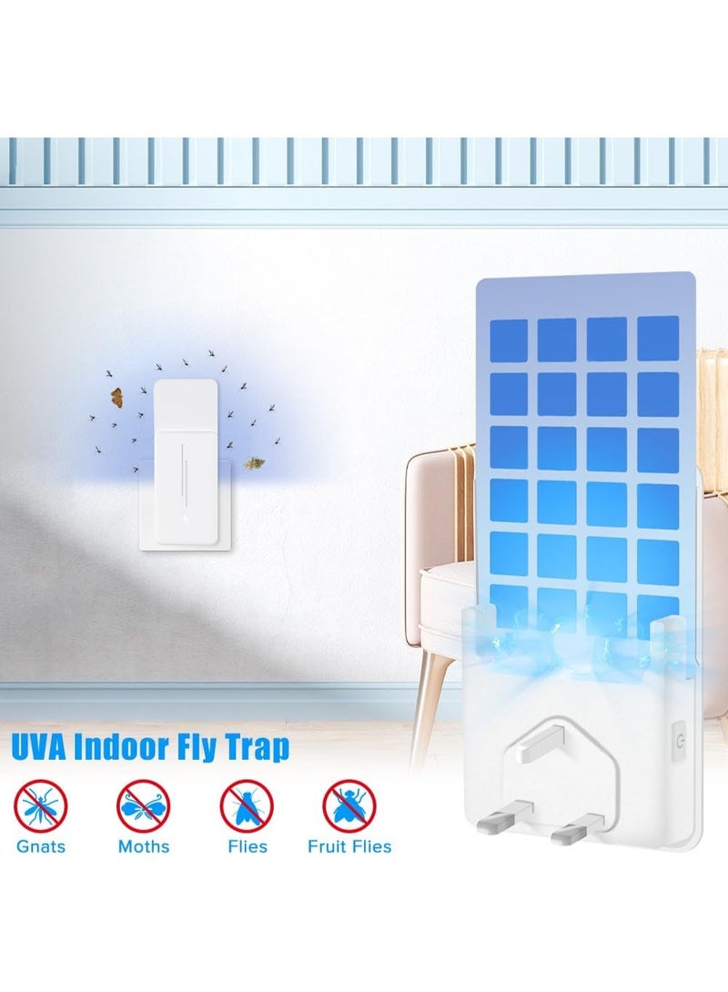 يوڠام جهاز قاتل للبعوض يُستخدم في الأماكن المغلقة – فخ للحشرات الطائرة مثل الذباب وذباب الفاكهة والعث والهاموش – مزود بضوء UV جاذب وإضاءة ليلية قابلة لتعديل السطوع – يحتوي على جهاز واحد و5 بطاقات لاصقة - Image 2