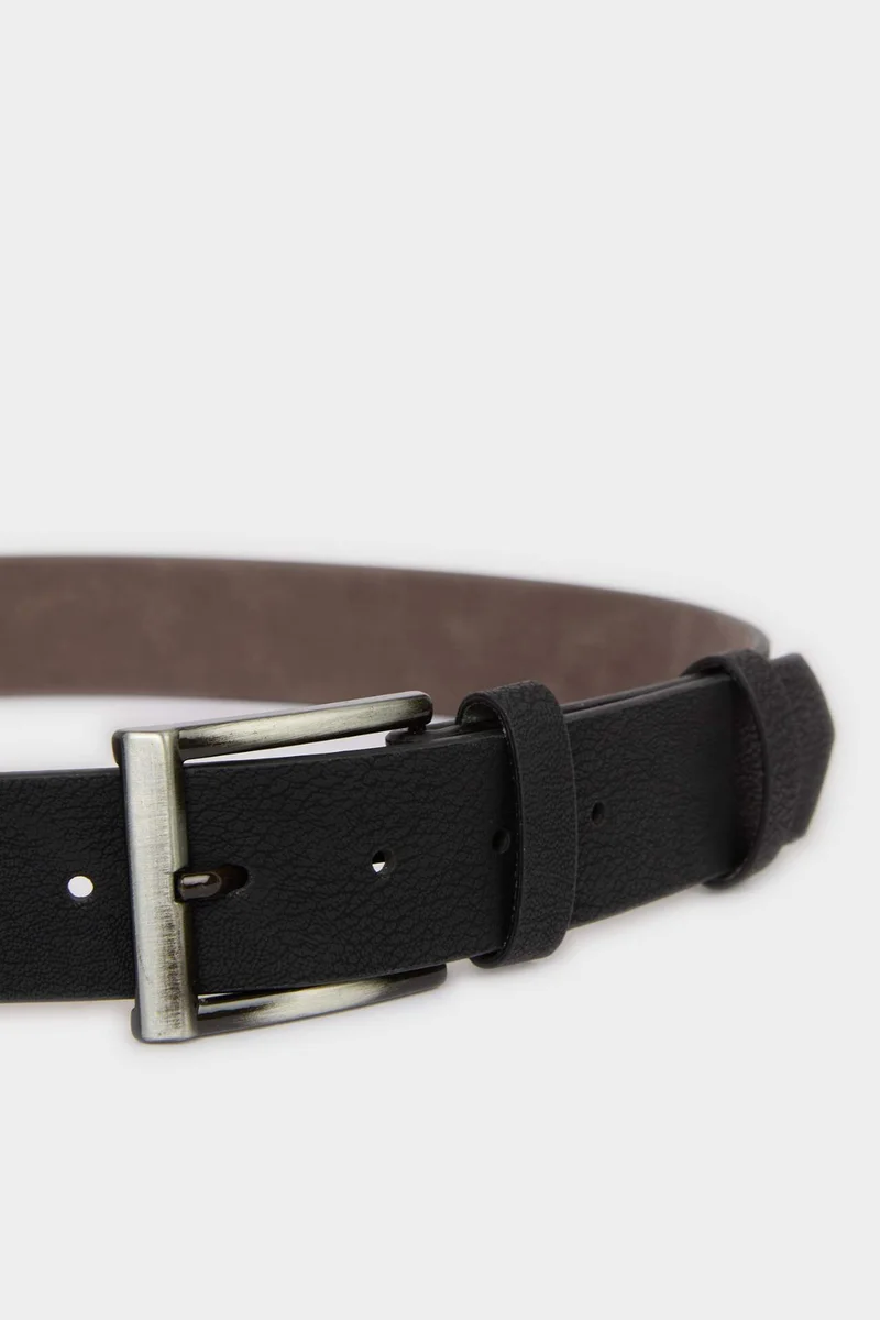 ديفاكتو Man Rectangle Clasp Faux Leather Jean Belt