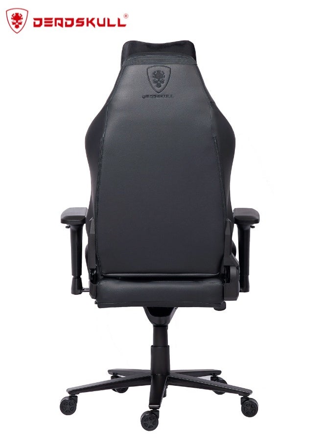 DEADSKULL RAGNAROK Gaming Chair - Fabric - Racing-Inspired Design - Lumbar Pillow - Detachable Memory Foam Neck Pillow - Adjustable Seat Height - Adjustable Armrests - Black  - Image 4