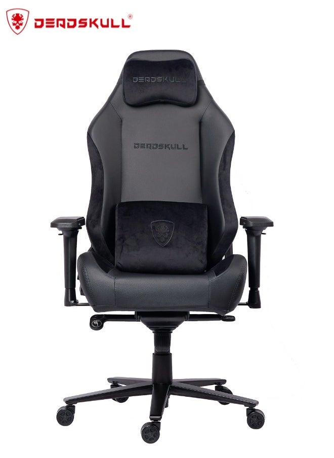 DEADSKULL RAGNAROK Gaming Chair - Fabric - Racing-Inspired Design - Lumbar Pillow - Detachable Memory Foam Neck Pillow - Adjustable Seat Height - Adjustable Armrests - Black  - Image 2
