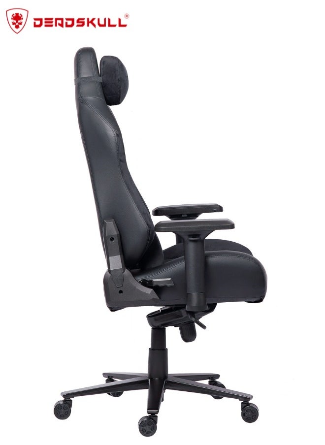 DEADSKULL RAGNAROK Gaming Chair - Fabric - Racing-Inspired Design - Lumbar Pillow - Detachable Memory Foam Neck Pillow - Adjustable Seat Height - Adjustable Armrests - Black  - Image 3