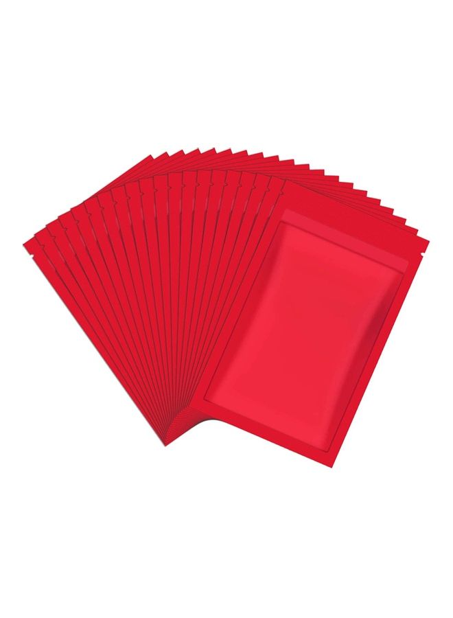 Aknur 100-Piece Resealable Smell-Proof Foil Pouch Red 10x15cm - Image 1