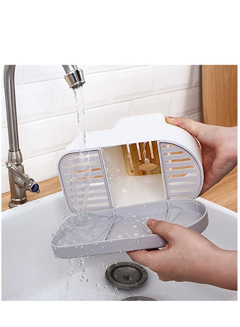 KASTWAVE Multifunction Kitchen Storage Rack Plastic Draining Inserted Knife Block Flatware Organizer Cutlery Holder for Chopsticks Spoons  - Image 3