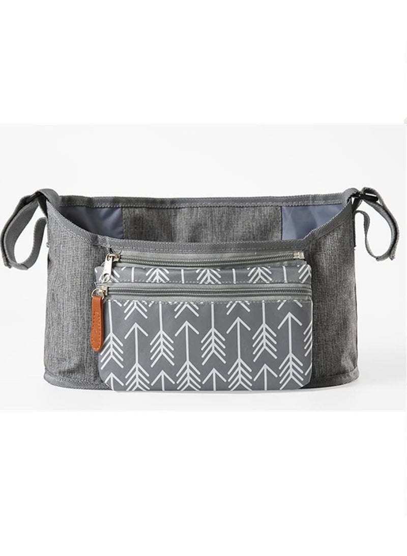 Daytoyz Universal Baby Stroller Organizer Insulated Cup Holder Detachable Zippered Pocket Adjustable Shoulder Strap Large capacity for baby essentials Compact Design Fits Any Strollers - Image 1