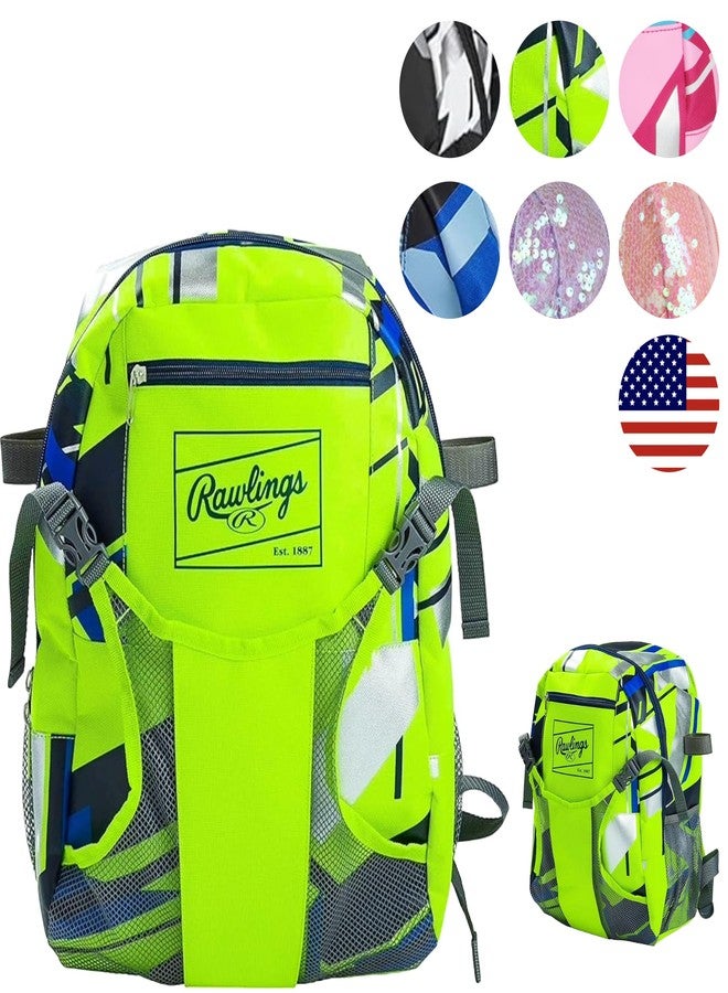 Rawlings | REMIX Backpack Equipment Bag | T-Ball & Youth Baseball / Softball | Green - Image 1