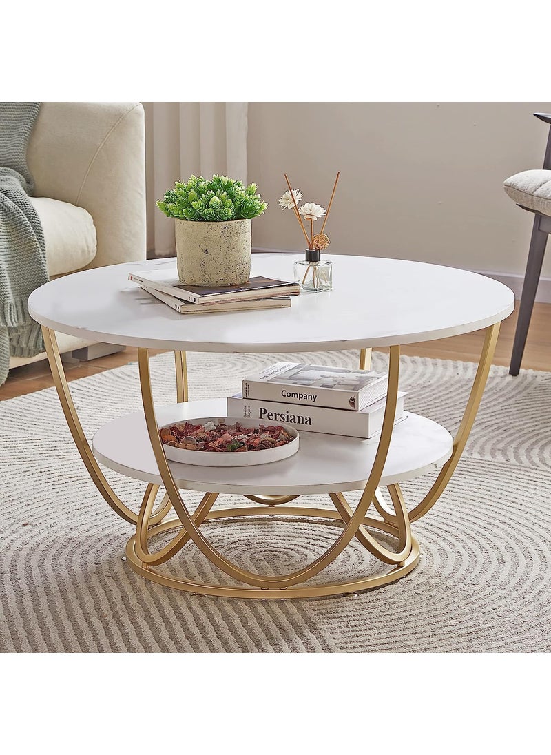 Device Bas with BROWN ART SHOPPEE Brown Art SHOPPEE Faux Marble Top Round 2 Tier Metal Coffee Tables Simple Living Room Table Sets Sofa Center Table End Tables with Metal Frame Home Decor for Living Room Gold White 