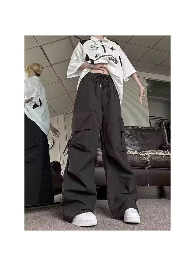 American Dopamine Hot Girl Cargo Pants Women Spring Summer Original Loose Street Dance Long Pants Hip-hop Wide-leg Pants Thin Style Outfit