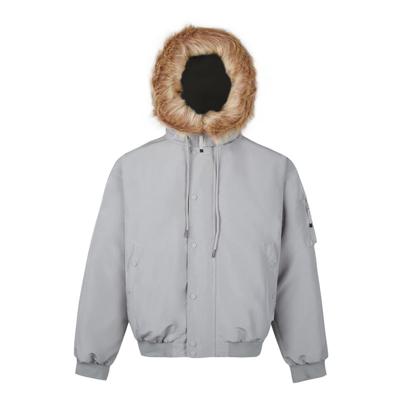 Madeextreme Winter 50 White Duck Down Warm Down Jacket Mountain Carving Fur Collar American Retro Coat For Men And Women - Image 1