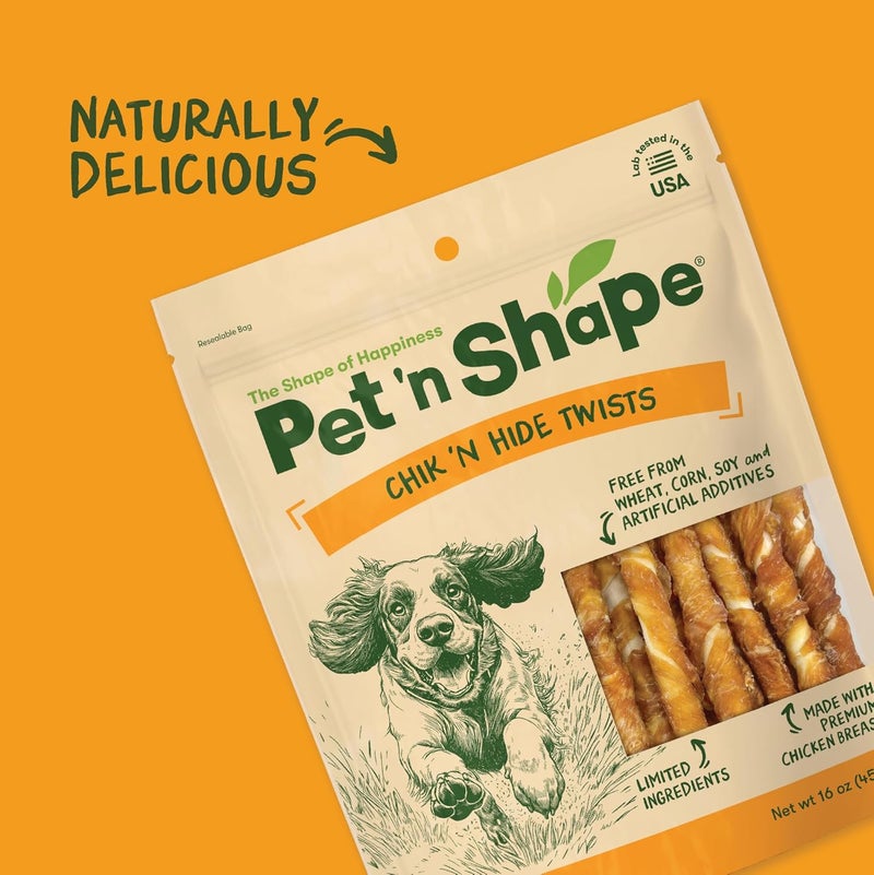 Pet 'n Shape Chicken Hide Twists - All Natural Dog Treats, Chicken, Small, 1 Lb - Image 5