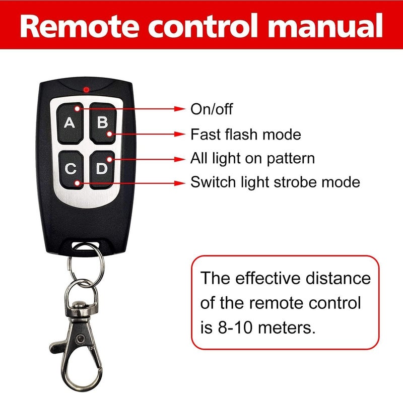 EASE2U E Led Warning Lights, 4pcs Emergency Warning Caution Hazard Construction Ultra Slim Sync Feature Car Truck with Main Control Box Surface Mount (12LED White Green) - Image 3