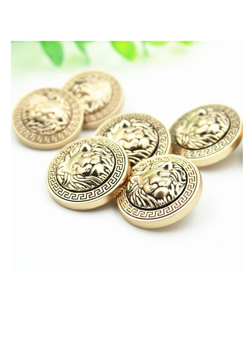Lion Gold Metal Blazer Button, 30 Pieces Lion Head Embossed Sewing Button Suit Shirt DIY Buttons for Blazer, Suits, Sport Coat, Uniform (18mm) - Image 2