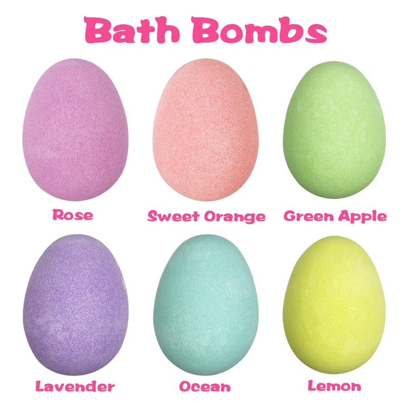 Jofan 6 Pack Easter Bubble Bath Bombs with Easter Squishy Toys Inside for Kids Girls Boys Easter Basket Stuffers Gifts - Image 2