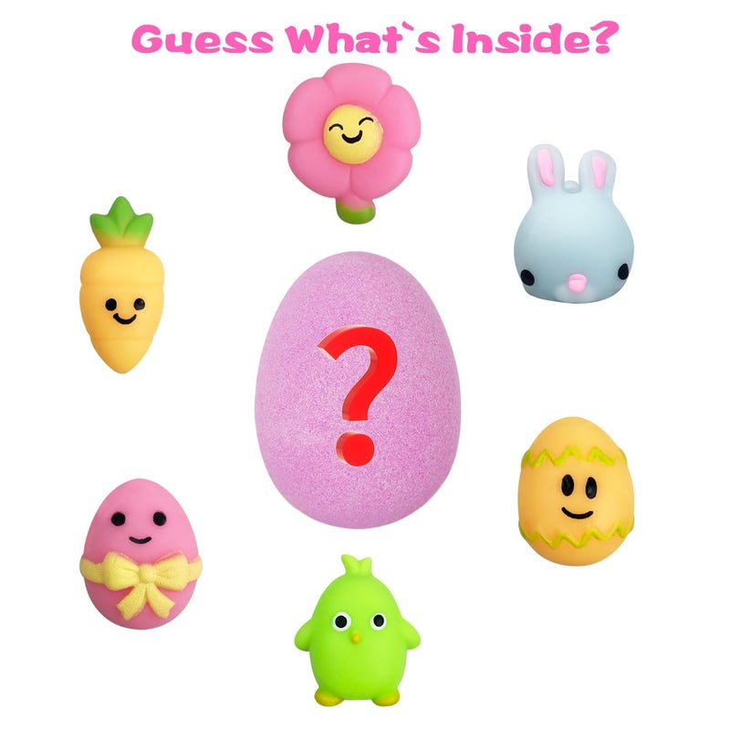 Jofan 6 Pack Easter Bubble Bath Bombs with Easter Squishy Toys Inside for Kids Girls Boys Easter Basket Stuffers Gifts - Image 4