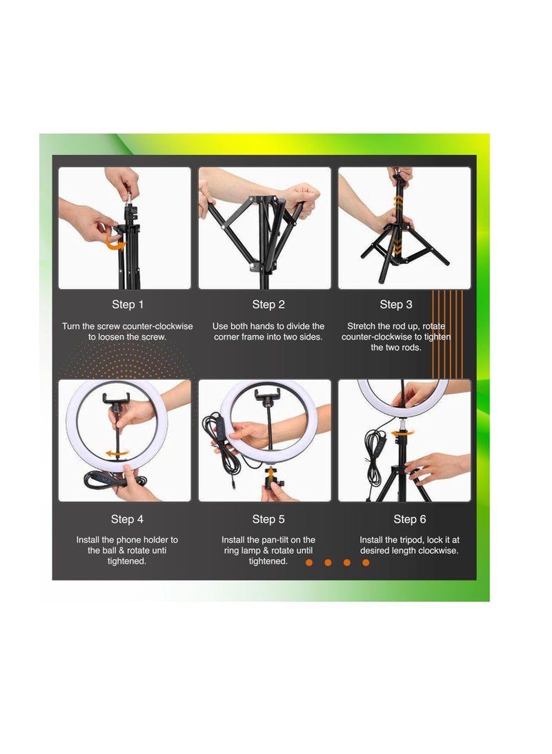 "Large 25 cm LED RGB Ring Light by Youstin for Camera & Phone, YouTube, Video Recording, Makeup | 212 cm Tripod Stand, Lightweight & Foldable, Bluetooth Remote Control"  - Image 2