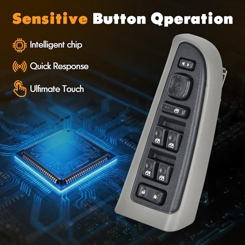 ASOPARTS 15883319 Master Power Window Switch & Gray Bezel Assembly with Folding Mirror Switch Fit for 2003-2006 Chevy Silverado Avalanche Suburban Tahoe, GMC Sierra Yukon, Hummer H2, Escalade, 920-022 - Image 5