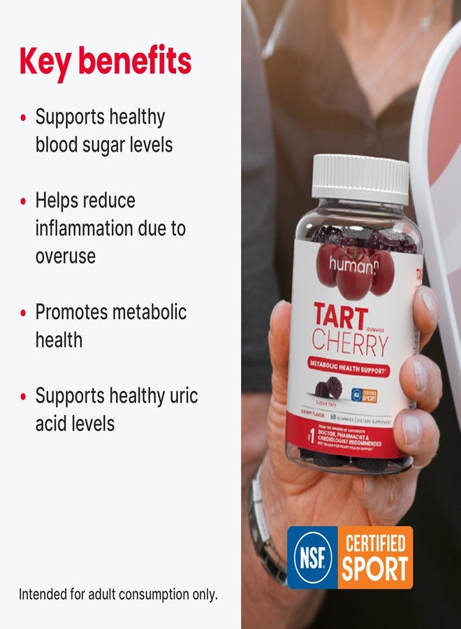 Humann Tart Cherry Gummies - Uric Acid, Immunity, Inflammation & Metabolic Health Support – NSF Certified Sport, Powerful Antioxidant & Non-GMO - from Maker of SuperBeets - 60 Sugar-Free Vegan Gummy - Image 2