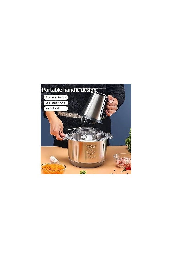 I Lite Electric Food Chopper 600W, 3L Stainless Steel Bowl – Double Blade Multi-Function Meat Grinder & Vegetable Cutter with 2 Speed Modes – High-Power Kitchen Processor for Chopping, Mincing & Mixing - Image 4