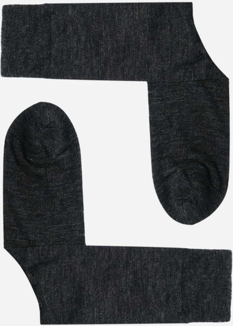 Mısırlı Egyptian Men's Lambswool (Sheep Wool) Single Anthracite Socket Socks - M-63000-A