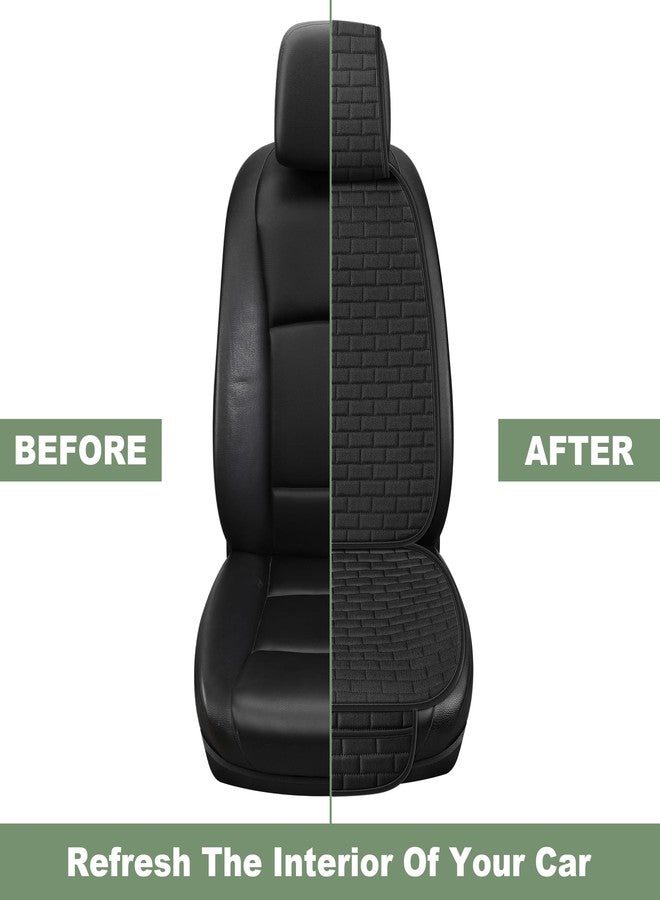 VarCozy Linen Car Seat Covers, 2PCS Breathable Front Pair Seat Covers for Cars with Non-Slip Protector for All Seasons, Universal Front Seat Covers for Cars, SUVs, Trucks - Image 4