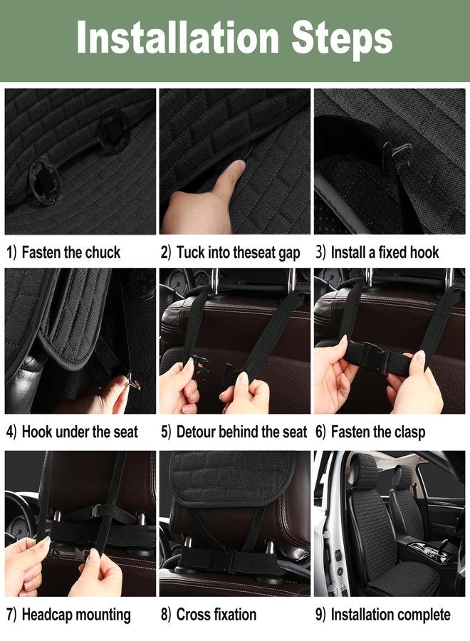 VarCozy Linen Car Seat Covers, 2PCS Breathable Front Pair Seat Covers for Cars with Non-Slip Protector for All Seasons, Universal Front Seat Covers for Cars, SUVs, Trucks - Image 5