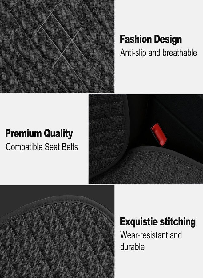 VarCozy Linen Car Seat Covers, 2PCS Breathable Front Pair Seat Covers for Cars with Non-Slip Protector for All Seasons, Universal Front Seat Covers for Cars, SUVs, Trucks - Image 3