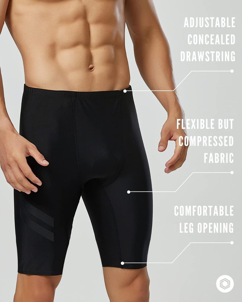 Onvous Store Raven Swim Jammers for Men | Racing & Training Black Swimsuit | Fast, Flexible, & Comfortable | Sizes: 28-38 - Image 2