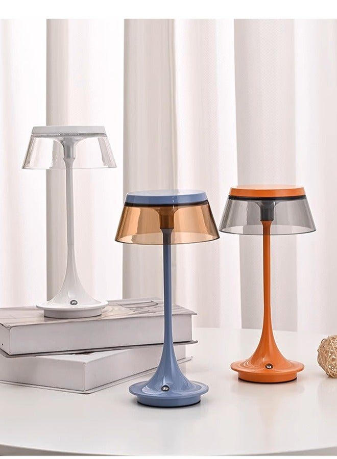 Cordless Table Lamp Blue Color,Rechargeable Luxury Portable Desk Lamp Touch Control Desktop Atmosphere Lamp Dimmable Sleep Light Bedroom Decoration - Image 4
