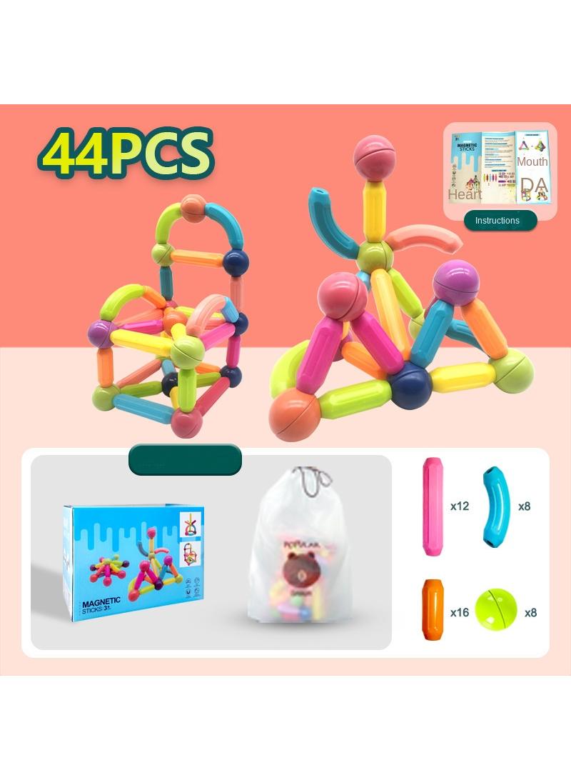 general 44-Piece Magnetic Toy Set Multicolor For Making Different Shapes 3+ Years Age Group - Image 1
