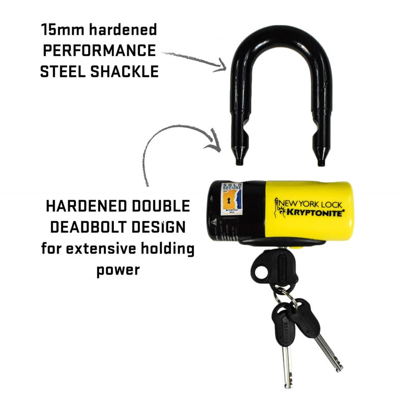 Kryptonite New York Fahgettaboudit 1415 Chain w/NY Disc Lock - 5', 14mm Chain and 15mm Lock High-Security Anti-Theft Protection for Bicycle, E-Bike, Scooter, Motorcycles, and ATV/UTV - Red - Image 3