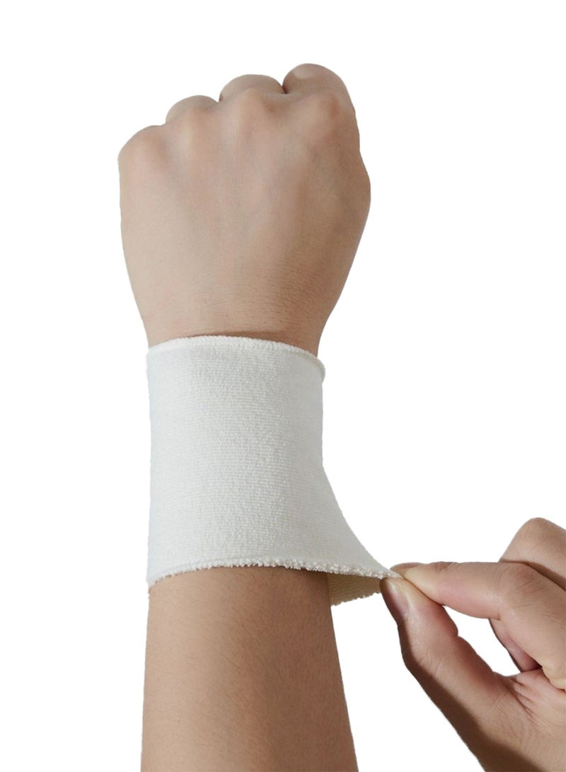 آر جيه ربطة معصم رياضية للرجال لون أبيض من RJ دعم فائق امتصاص عالي وراحة مثالية أثناء التمارين - Image 1