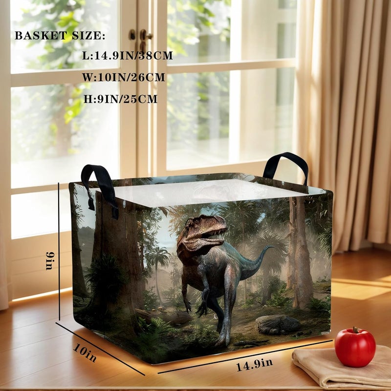 SETAMA Cute 3D Dinosaur Kid Storage Basket Trendy Toy Box, Baby Laundry Hamper, & Clothes Organizer Fantastic Boy Gift & Nursery Bin for Modern Bedrooms (Tyrannosaurus Rex) - Image 3