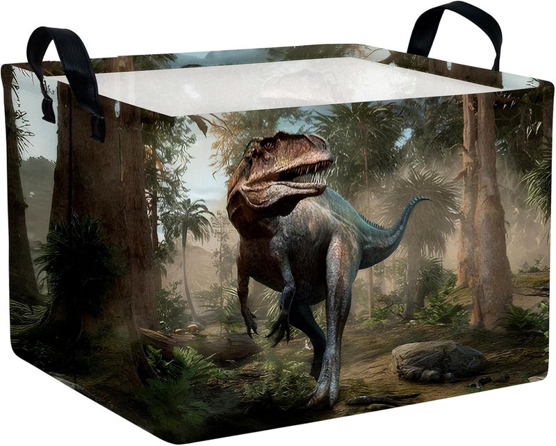 SETAMA Cute 3D Dinosaur Kid Storage Basket Trendy Toy Box, Baby Laundry Hamper, & Clothes Organizer Fantastic Boy Gift & Nursery Bin for Modern Bedrooms (Tyrannosaurus Rex) - Image 1