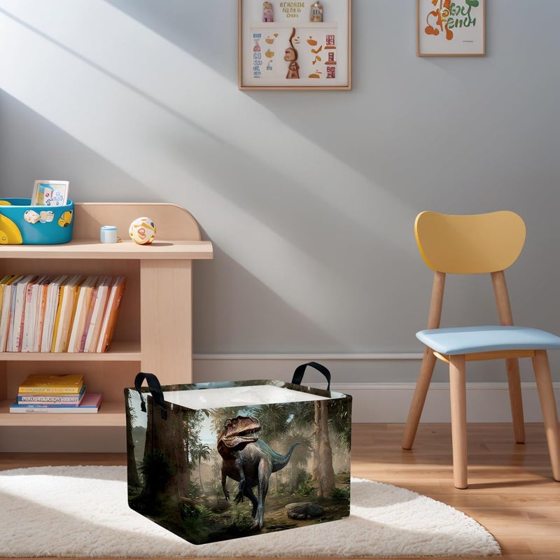 SETAMA Cute 3D Dinosaur Kid Storage Basket Trendy Toy Box, Baby Laundry Hamper, & Clothes Organizer Fantastic Boy Gift & Nursery Bin for Modern Bedrooms (Tyrannosaurus Rex) - Image 2