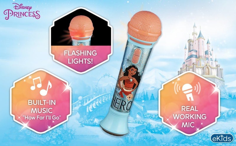 Ekids Disney Princess Moana Toy Microphone For Kids  Musical Toy For Girls With Built-In Music  Kids Microphone Designed For Fans Of Moana Toys For Girls - Image 4