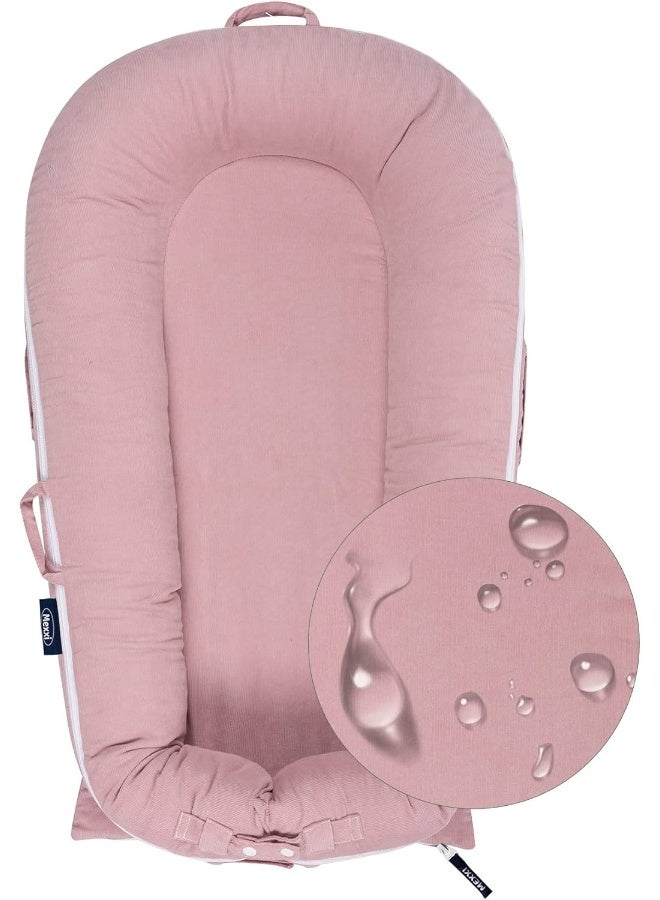 MEXXI Waterproof Corduroy Lounger Cover for Dockatot Deluxe+ Docks | Breathable Cotton Baby Lounger Extra Cover | Hypoallergenic Baby Nest Replacement Cover (Cover Only) (Flamingo) - Image 1