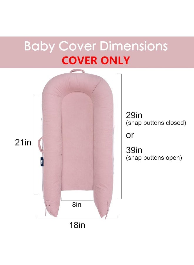 MEXXI Waterproof Corduroy Lounger Cover for Dockatot Deluxe+ Docks | Breathable Cotton Baby Lounger Extra Cover | Hypoallergenic Baby Nest Replacement Cover (Cover Only) (Flamingo) - Image 2
