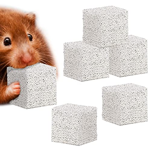 Meric CoCoo Grinding Stone for Small Pets 16x16x16 Lava Rocks Trims Pet Teeth Smooths Claws Adds Calcium to Diet Chew Toys for Rabbits Chinchillas Hamsters Guinea Pigs 6pcs per Pack - Image 1